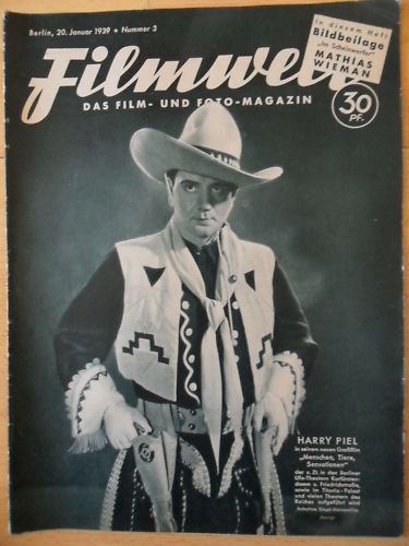 FILMWELT magazine side cover Issue 3 20 January 1939