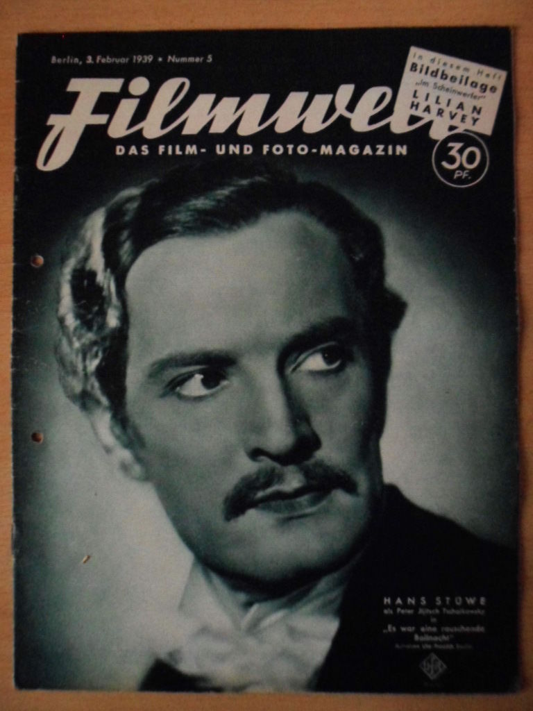 FILMWELT magazine side cover Issue 5 3 February 1939