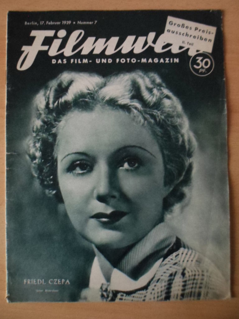 FILMWELT magazine side cover Issue 7 17 February 1939