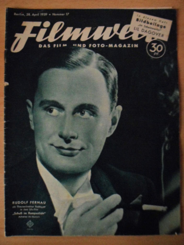 FILMWELT magazine side cover Issue 17 28 April 1939