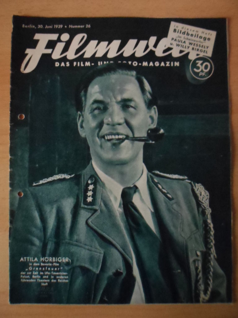 FILMWELT magazine side cover Issue 26 30 June 1939