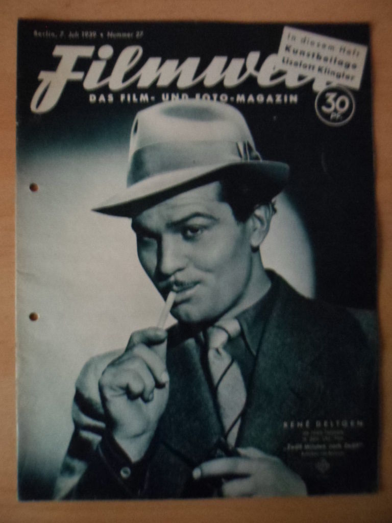 FILMWELT magazine side cover Issue 27 7 July 1939