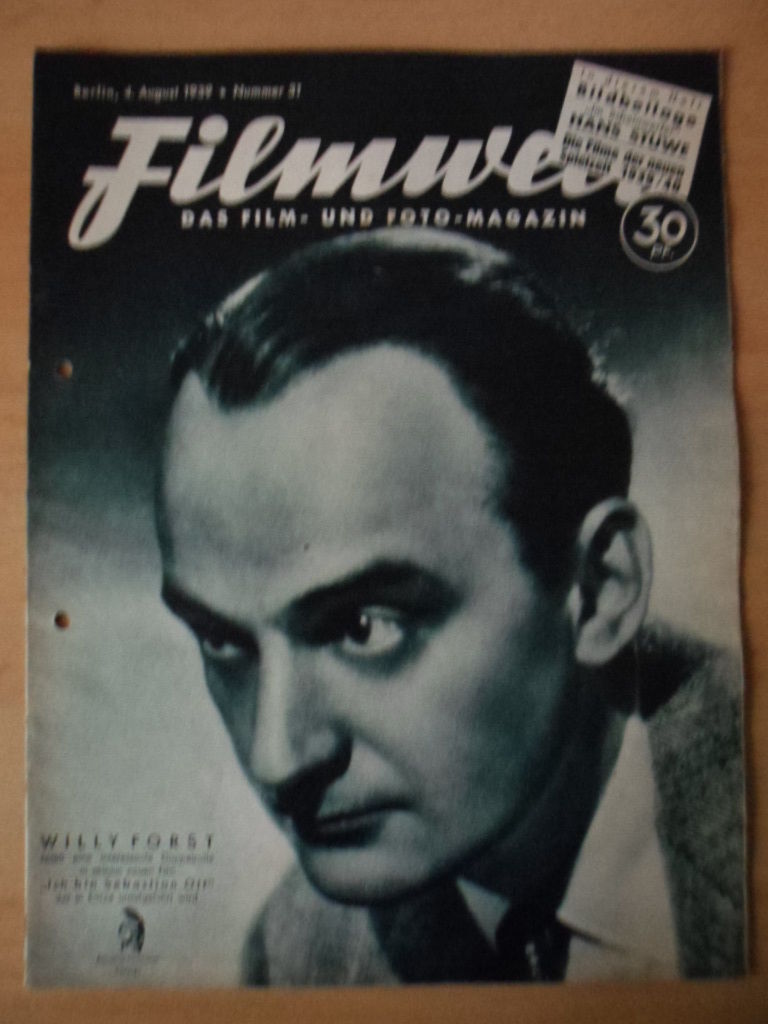 FILMWELT magazine side cover Issue 31 4 August 1939