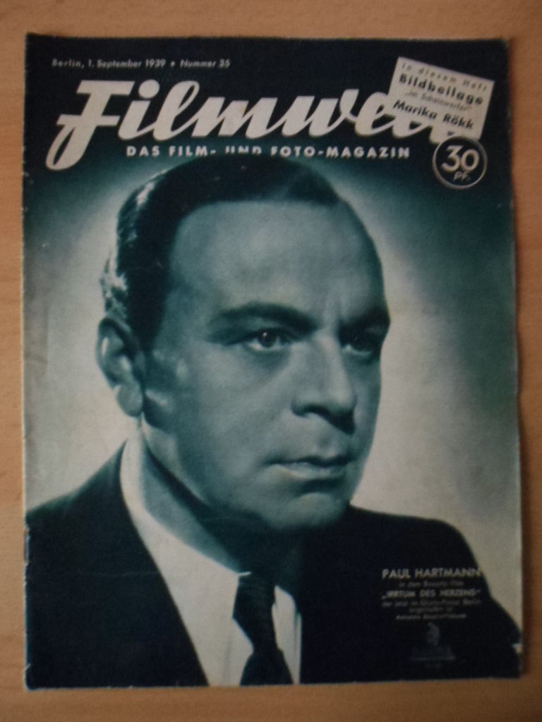 FILMWELT magazine side cover Issue 35 1 September 1939