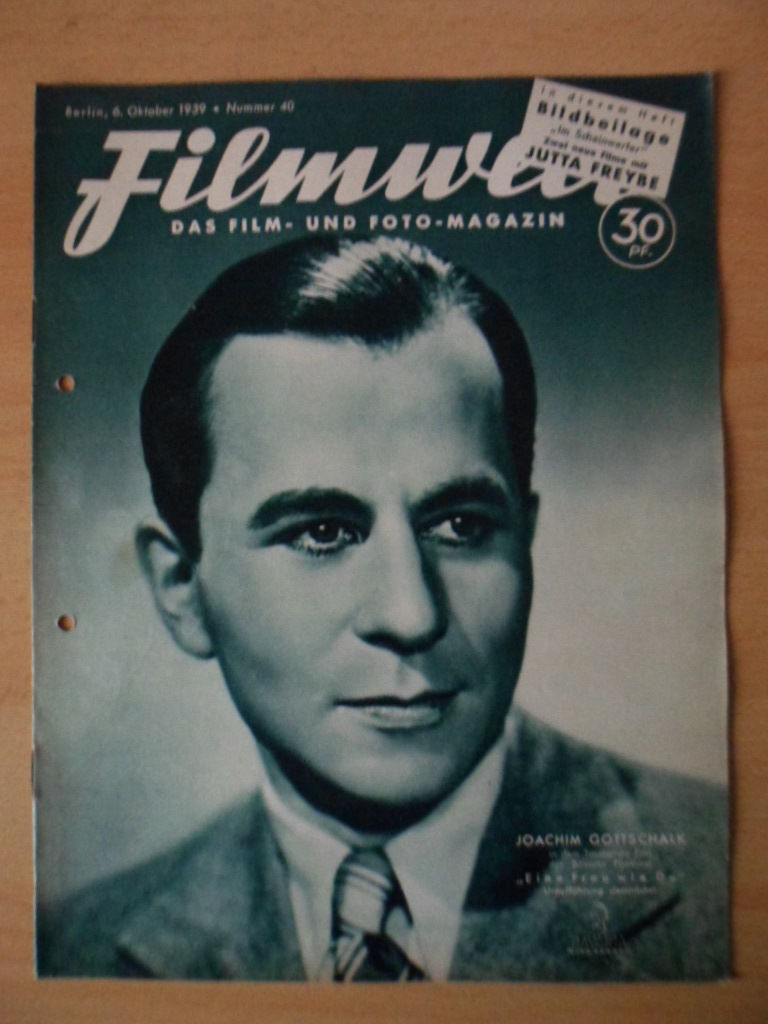 FILMWELT magazine side cover Issue 40 6 October 1939