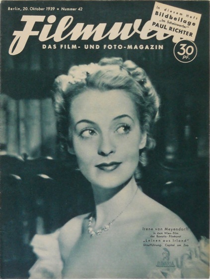 FILMWELT magazine side cover Issue 42 20 October 1939