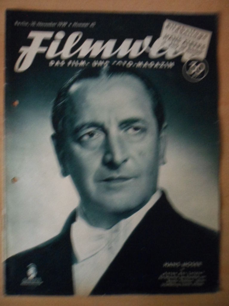 FILMWELT magazine side cover Issue 45 10 November 1939