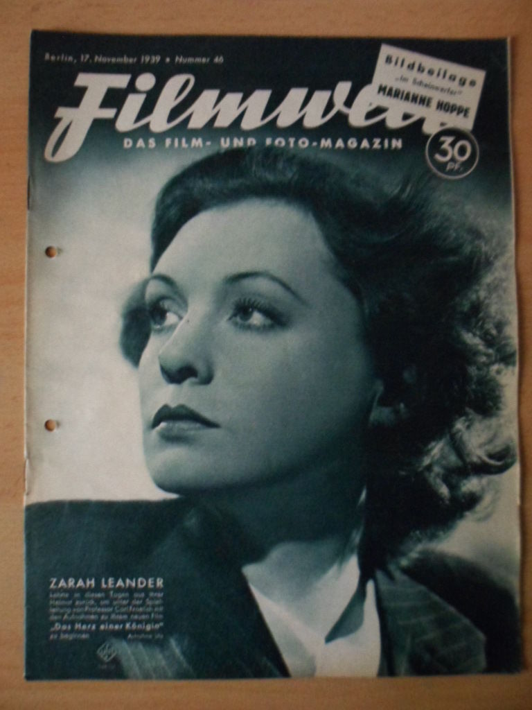 FILMWELT magazine side cover Issue 46 17 November 1939