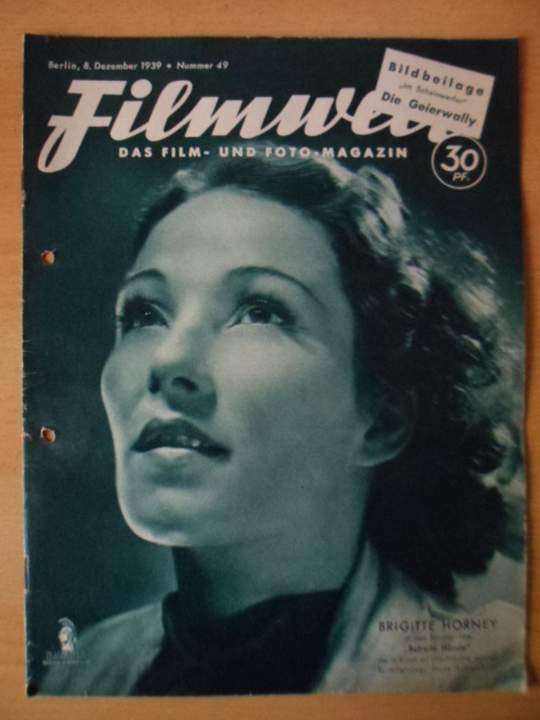 FILMWELT magazine side cover Issue 49 8 December 1939
