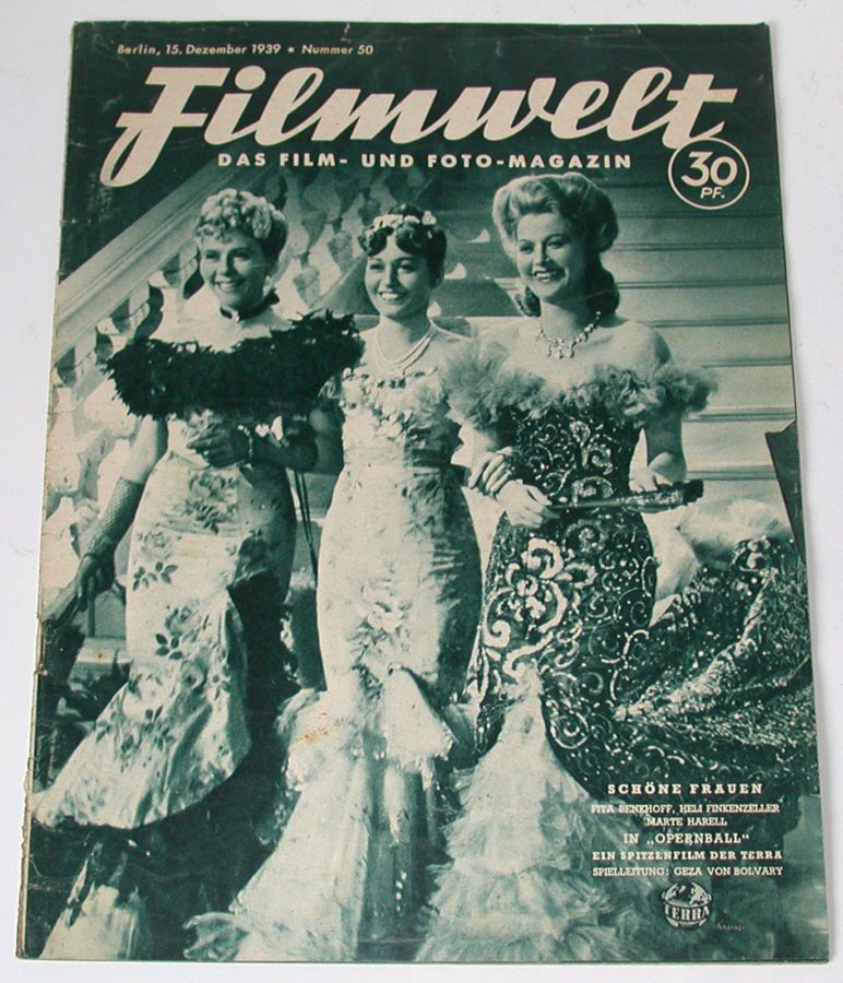 FILMWELT magazine side cover Issue 50 15 December 1939
