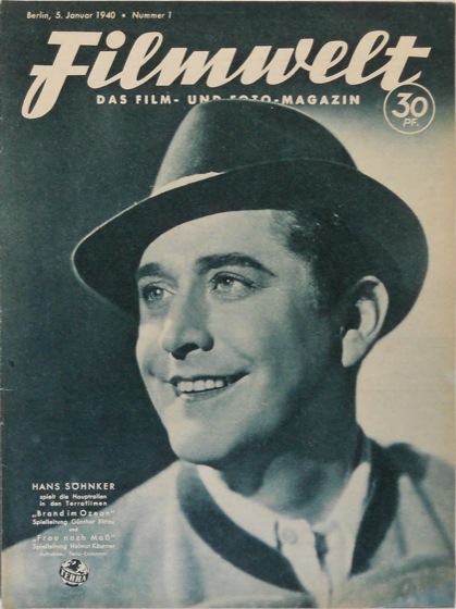 FILMWELT magazine side cover Issue 1 5 January 1940