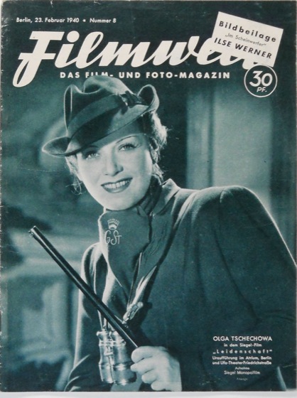 FILMWELT magazine side cover Issue 8 29 February 1940