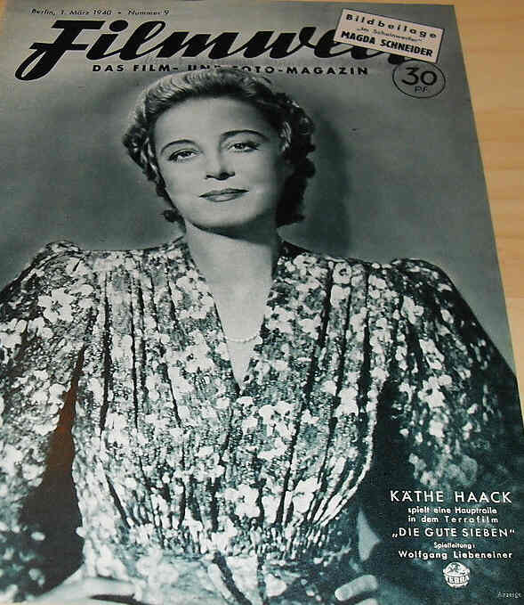 FILMWELT magazine side cover Issue 9 7 March 1940