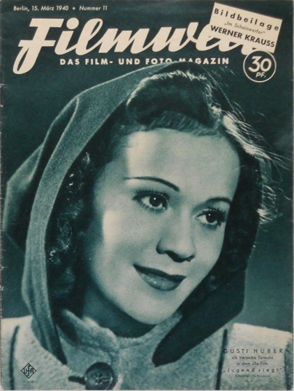 FILMWELT magazine side cover Issue 11 15 March 1940