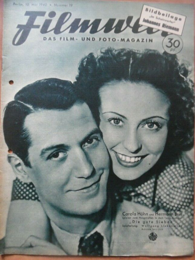 FILMWELT magazine side cover Issue 19 10 May 1940