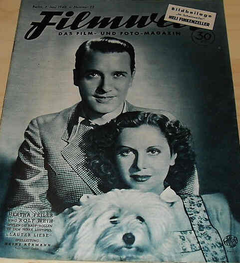 FILMWELT magazine side cover Issue 23 7 June 1940
