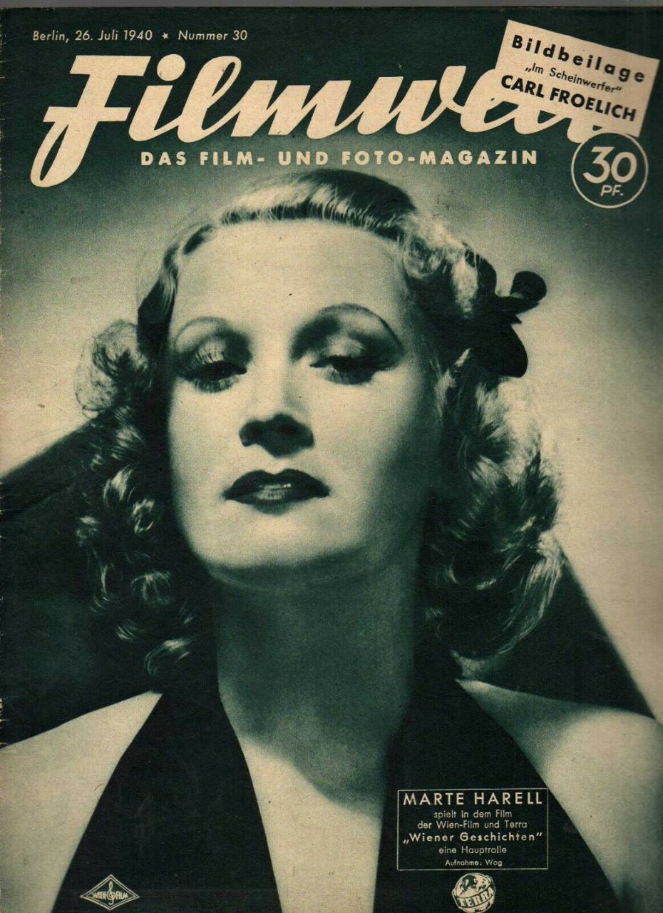 FILMWELT magazine side cover Issue 30 26 July 1940