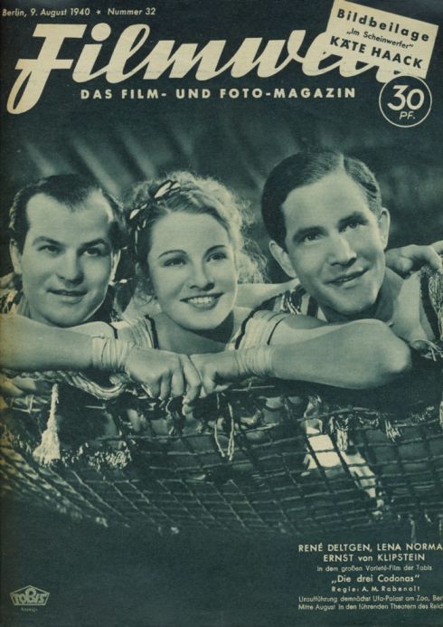 FILMWELT magazine side cover Issue 32 9 August 1940