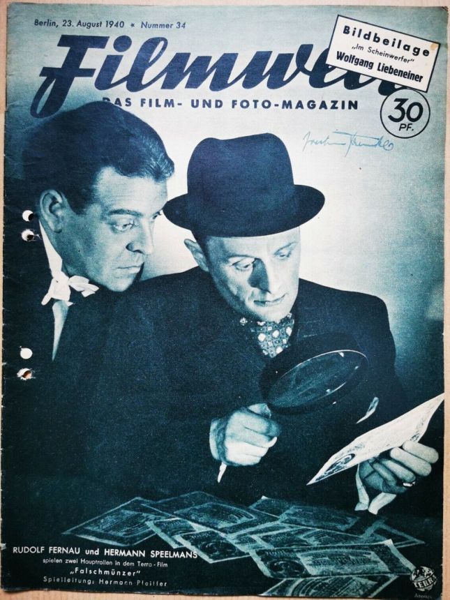 FILMWELT magazine side cover Issue 34 23 August 1940