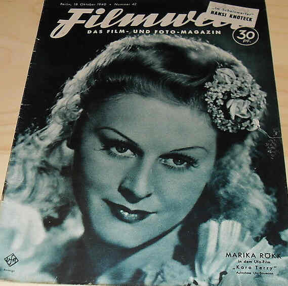FILMWELT magazine side cover Issue 42 18 October 1940