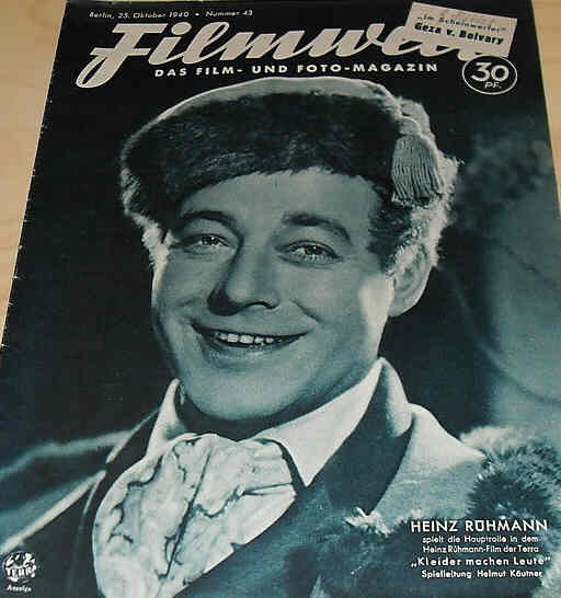 FILMWELT magazine side cover Issue 43 25 October 1940