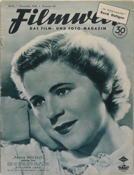 FILMWELT magazine side cover Issue 44 1 November 1940