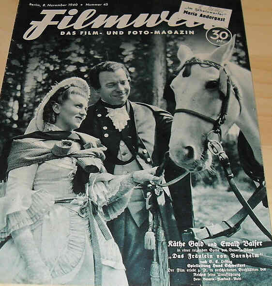 FILMWELT magazine side cover Issue 45 8 November 1940