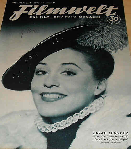 FILMWELT magazine side cover Issue 47 22 November 1940