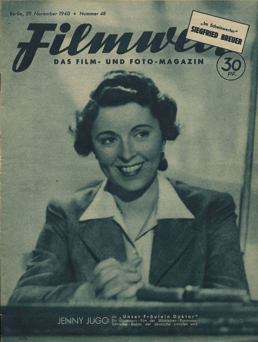 FILMWELT magazine side cover Issue 48 29 November 1940