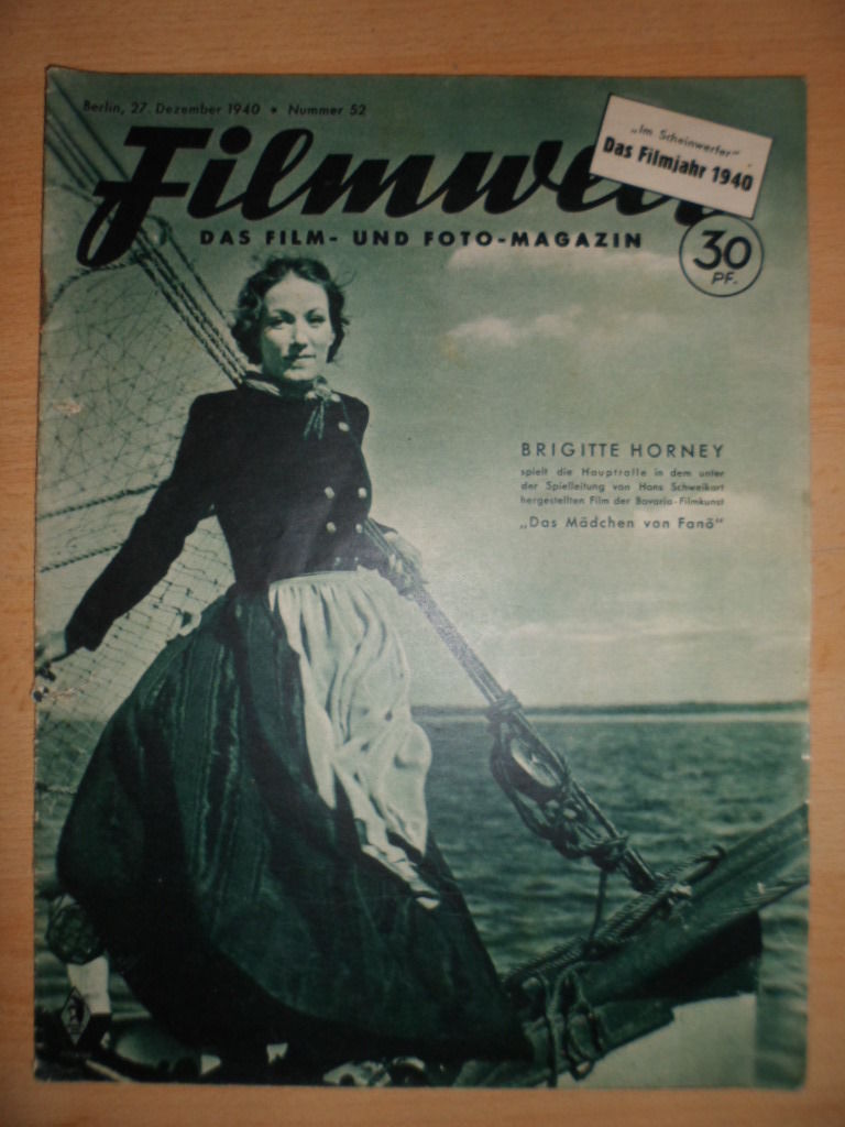 FILMWELT magazine side cover Issue 52 27 December 1940