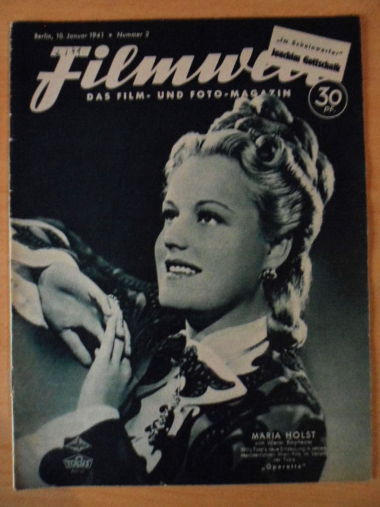 FILMWELT magazine side cover Issue 2 10 January 1941