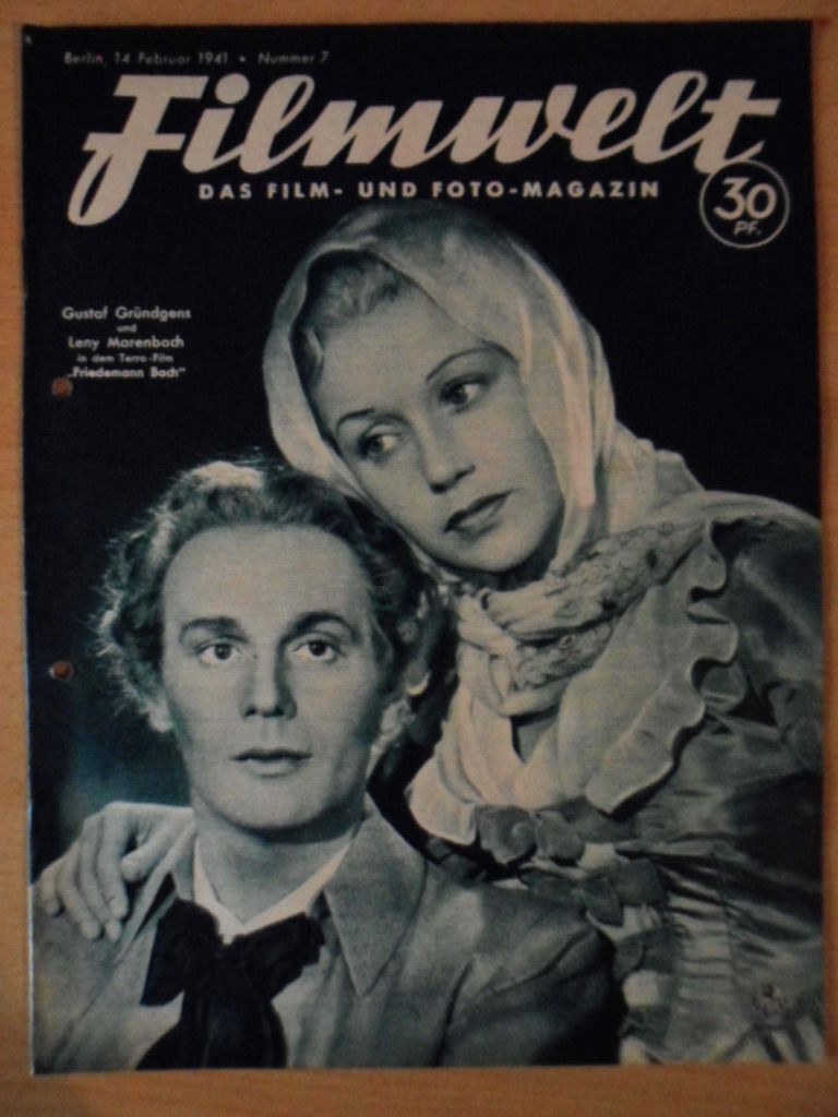 FILMWELT magazine side cover Issue 7 14 February 1941