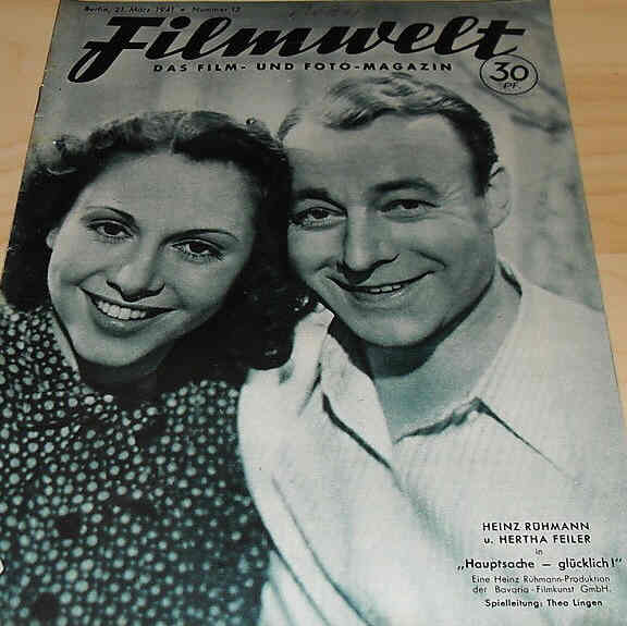 FILMWELT magazine side cover Issue 12 21 March 1941