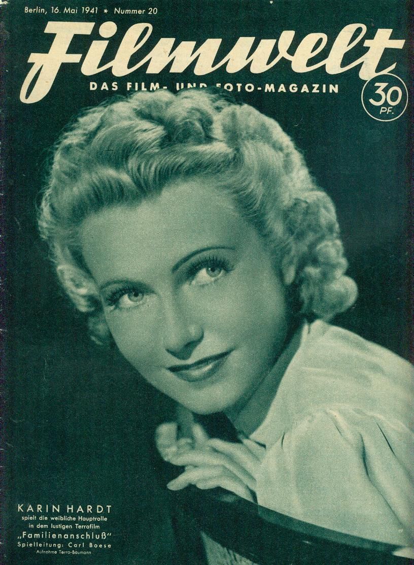 FILMWELT magazine side cover Issue 20 16 May 1941