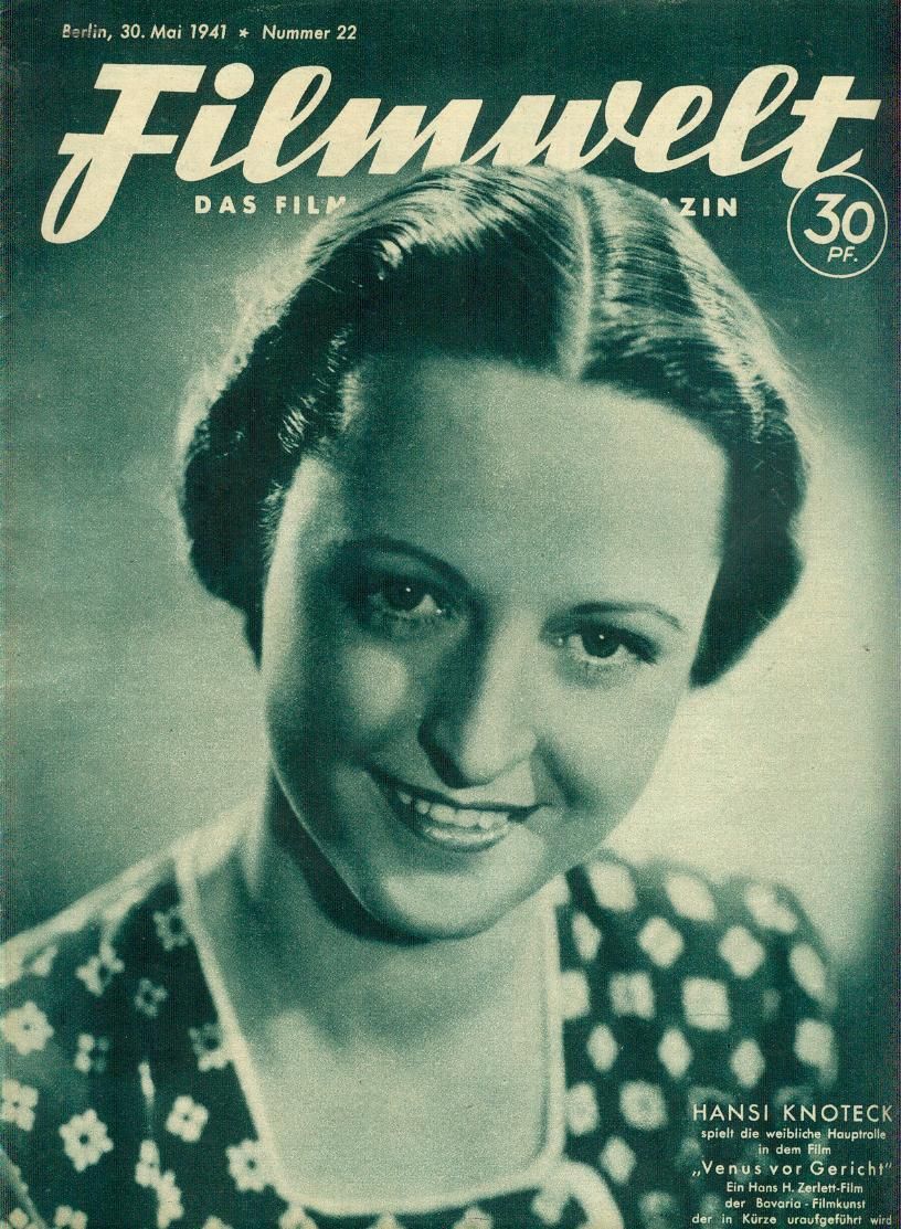 FILMWELT magazine side cover Issue 22 30 May 1941