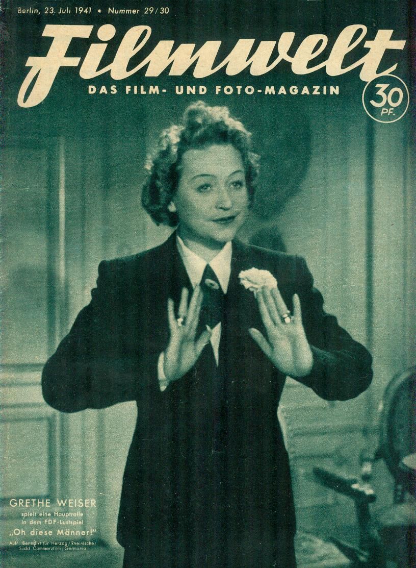 FILMWELT magazine side cover Issue 29/30 23 July 1941