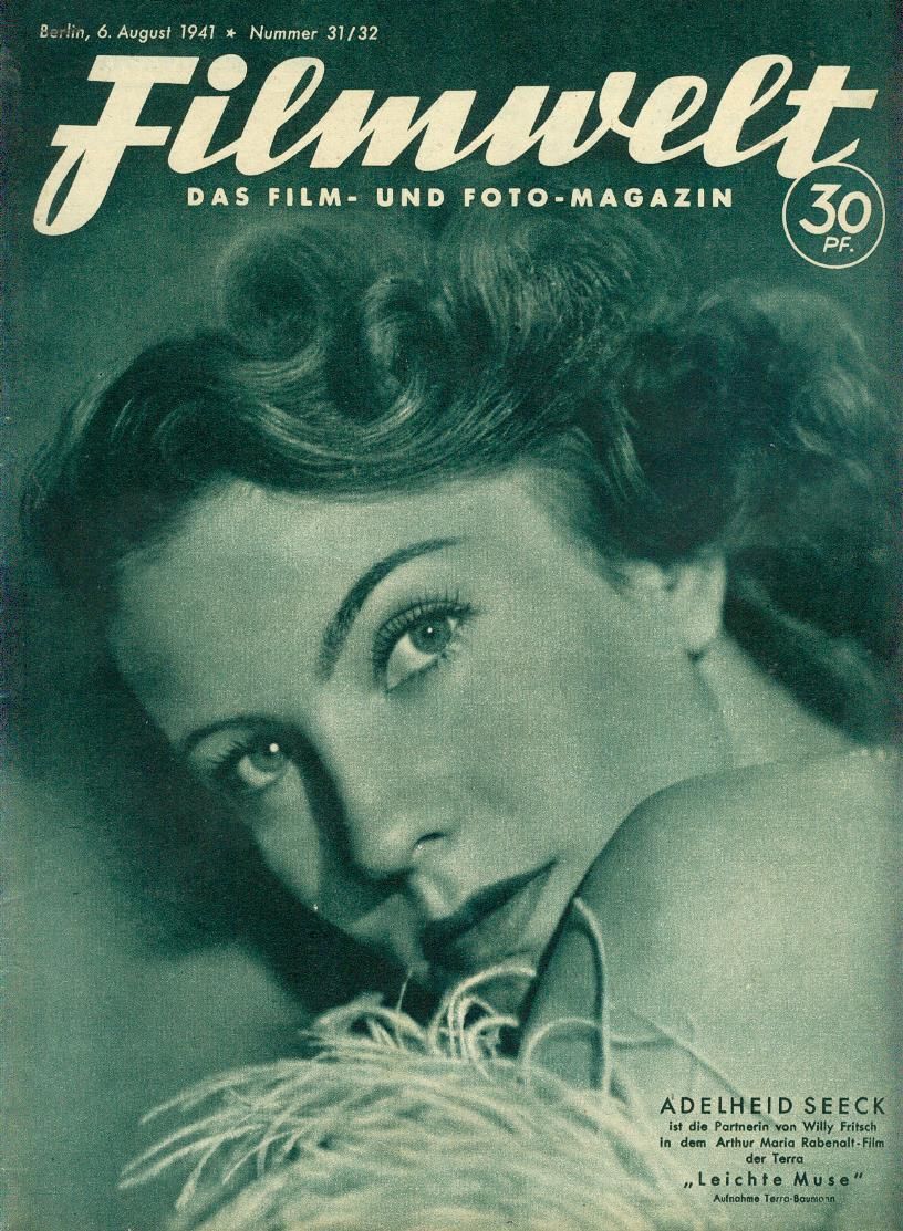 FILMWELT magazine side cover Issue 31/32 6 August 1941