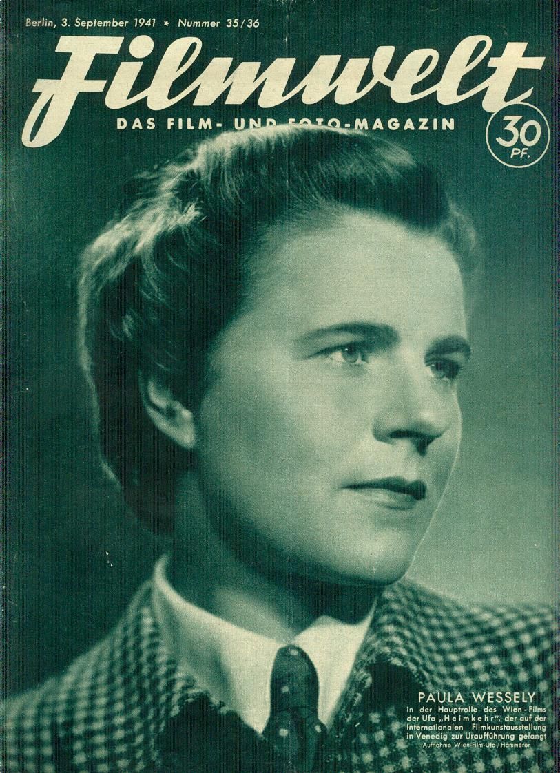 FILMWELT magazine side cover Issue 35/36 3 September 1941