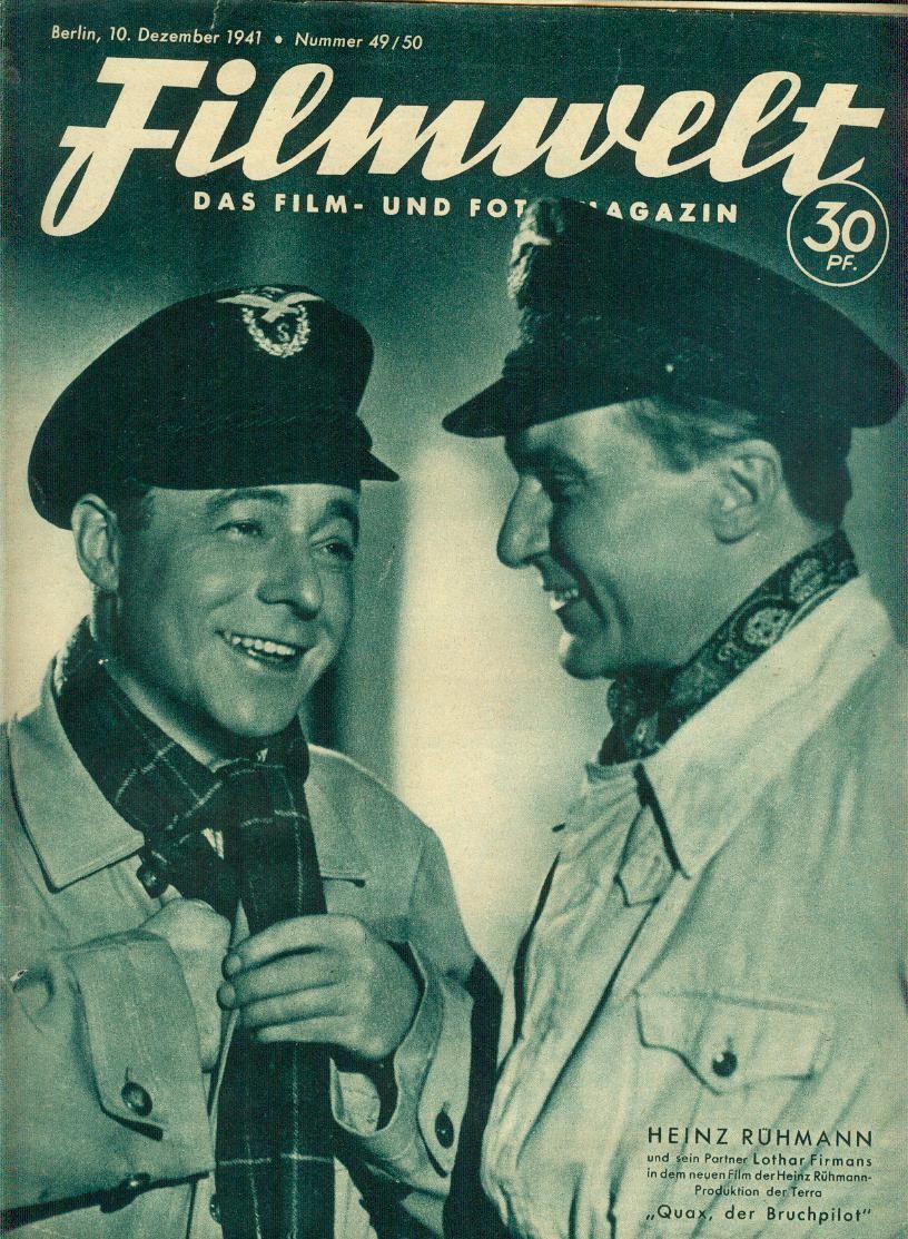 FILMWELT magazine side cover Issue 49/50 10 December 1941