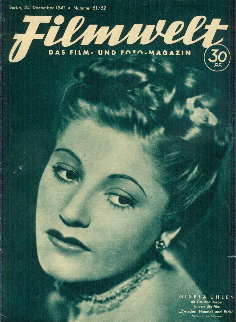 FILMWELT magazine side cover Issue 51/52 24 December 1941