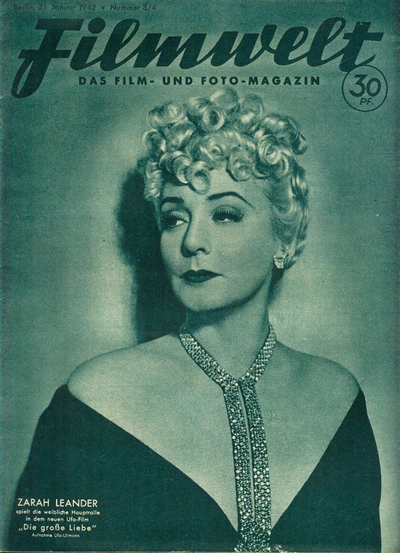 FILMWELT magazine side cover Issue 3/4 21 January 1942