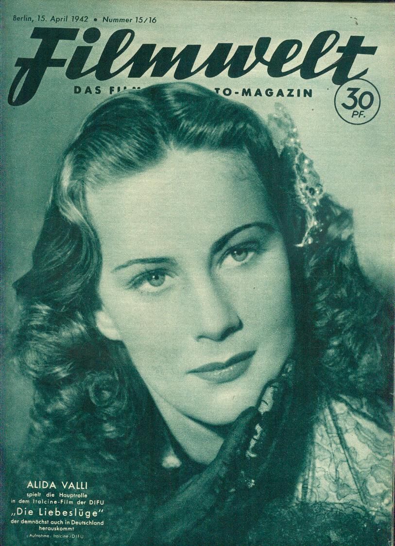 FILMWELT magazine side cover Issue 15/16 15 April 1942