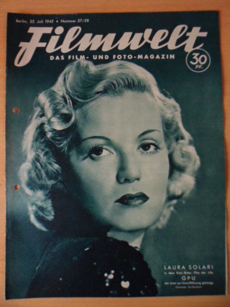 FILMWELT magazine side cover Issue 27/28 22 July 1942
