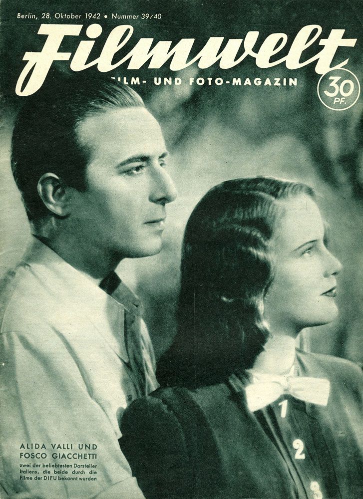 FILMWELT magazine side cover Issue 39/40 28 October 1942
