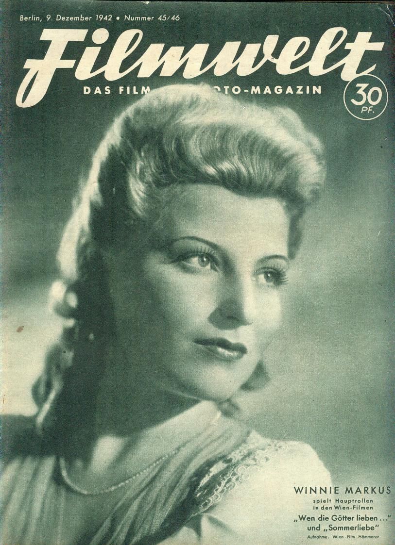 FILMWELT magazine side cover Issue 45/46 9 December 1942