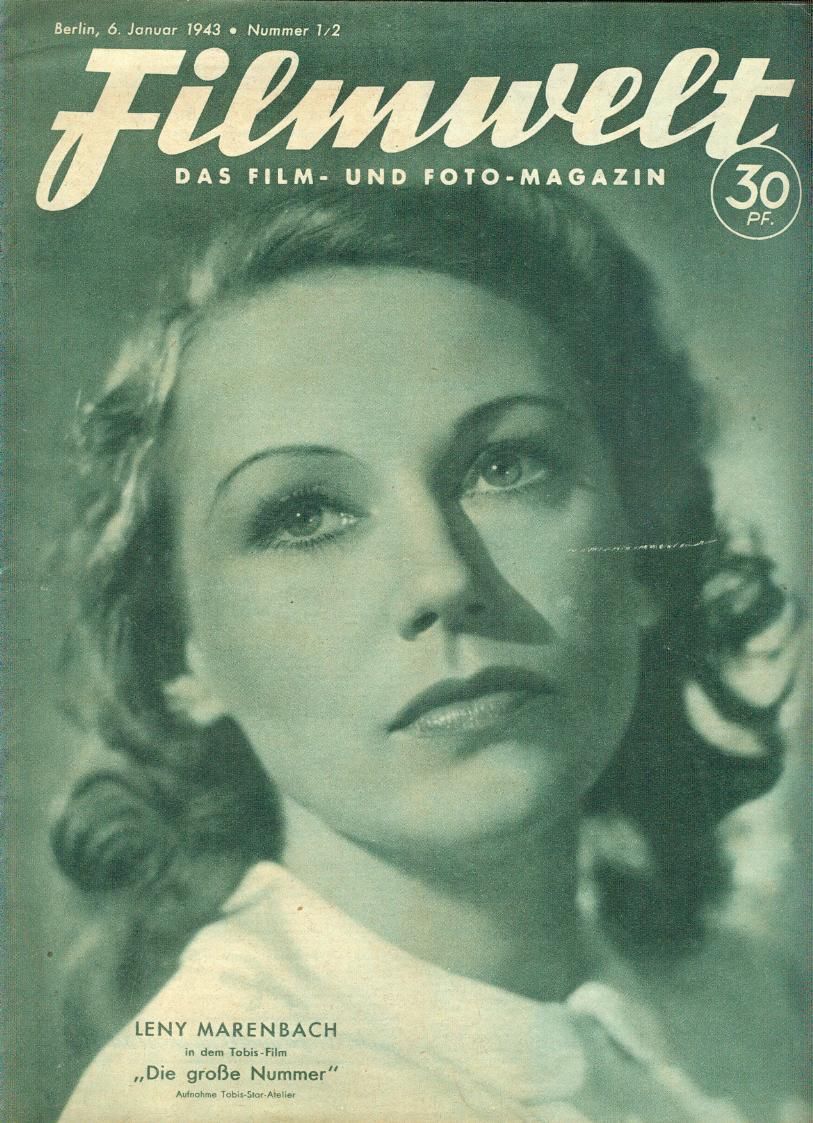 FILMWELT magazine side cover Issue 1/2 6 January 1943