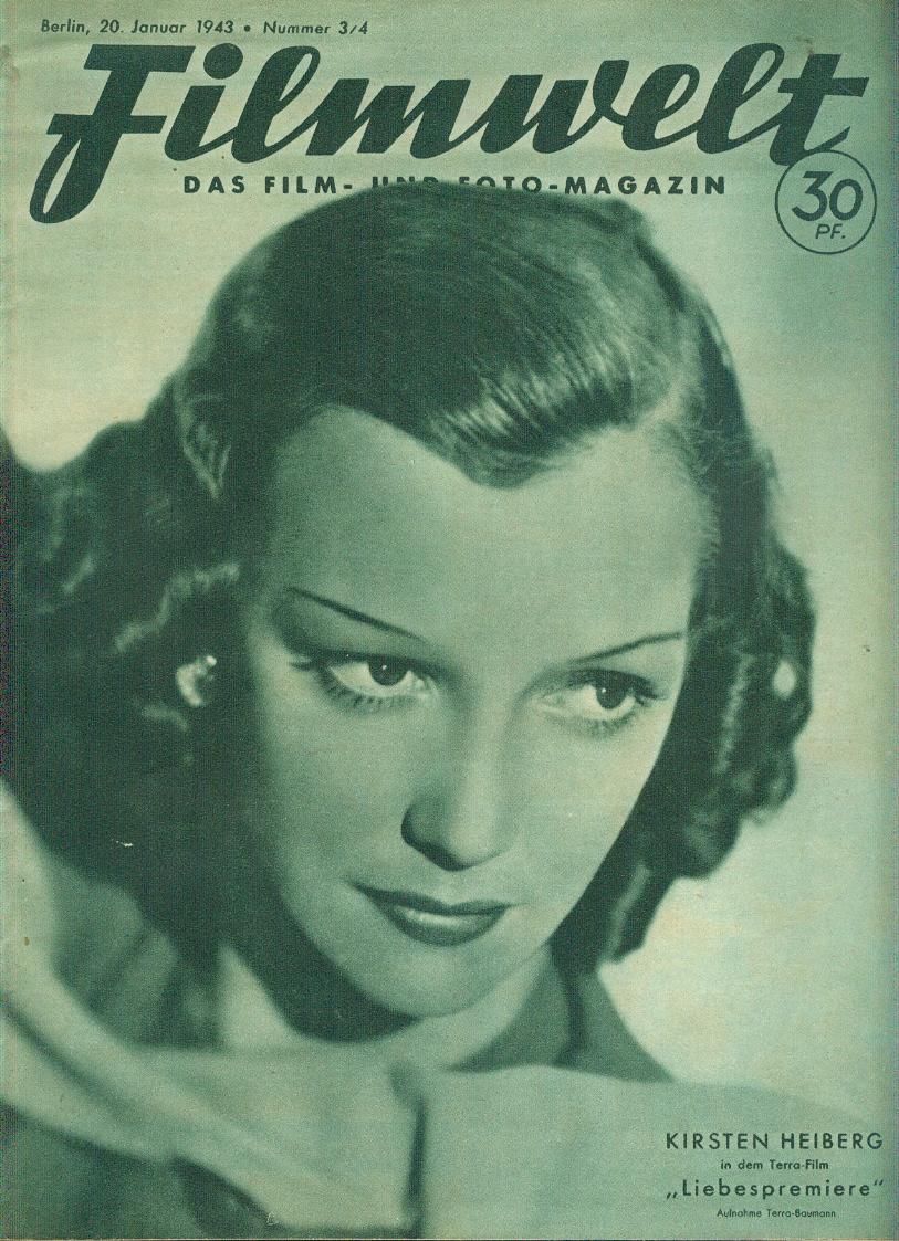 FILMWELT magazine side cover Issue 3/4 20 January 1943