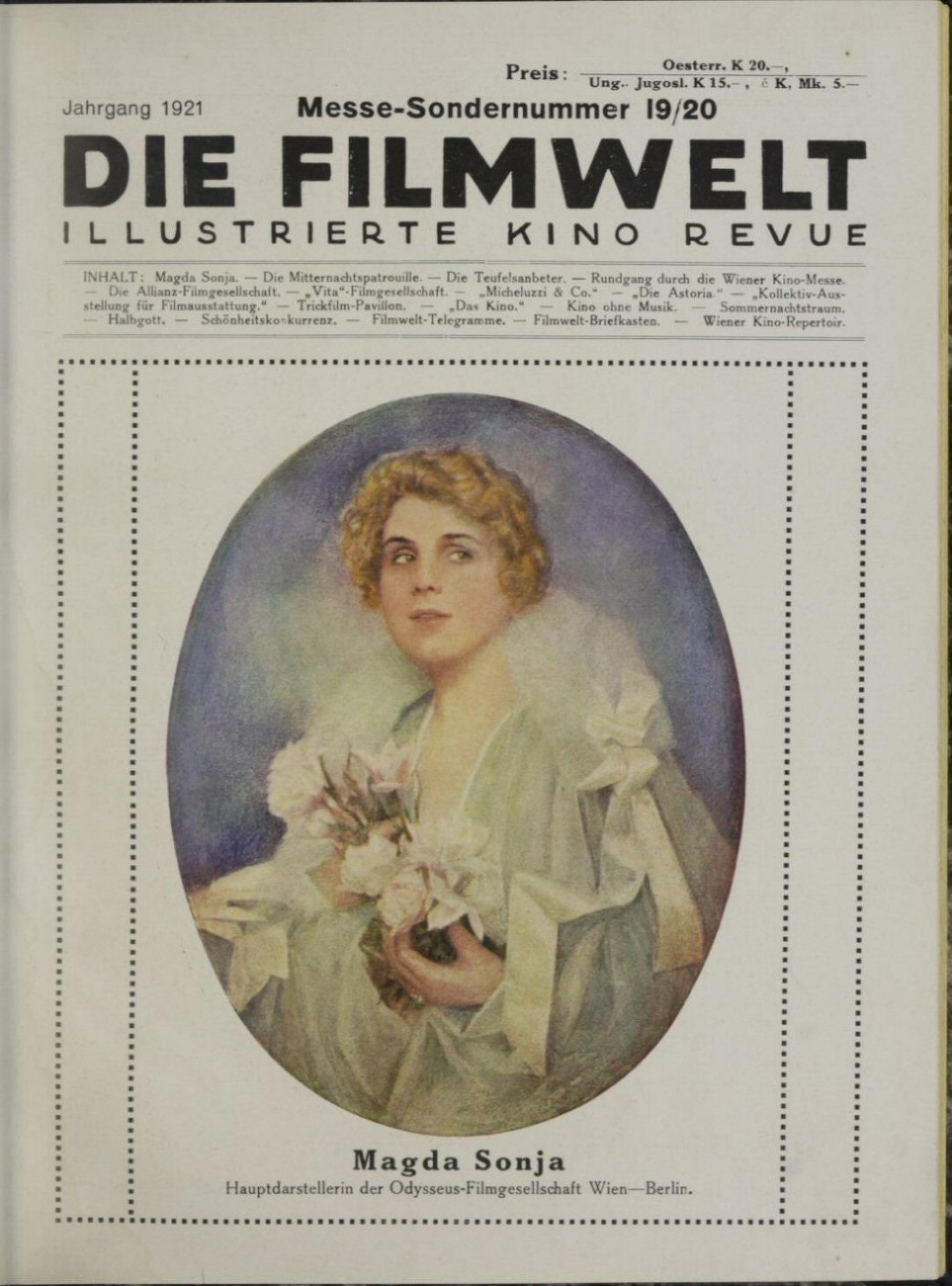 FILMWELT | DIE magazine side cover Issue 19-20   1921