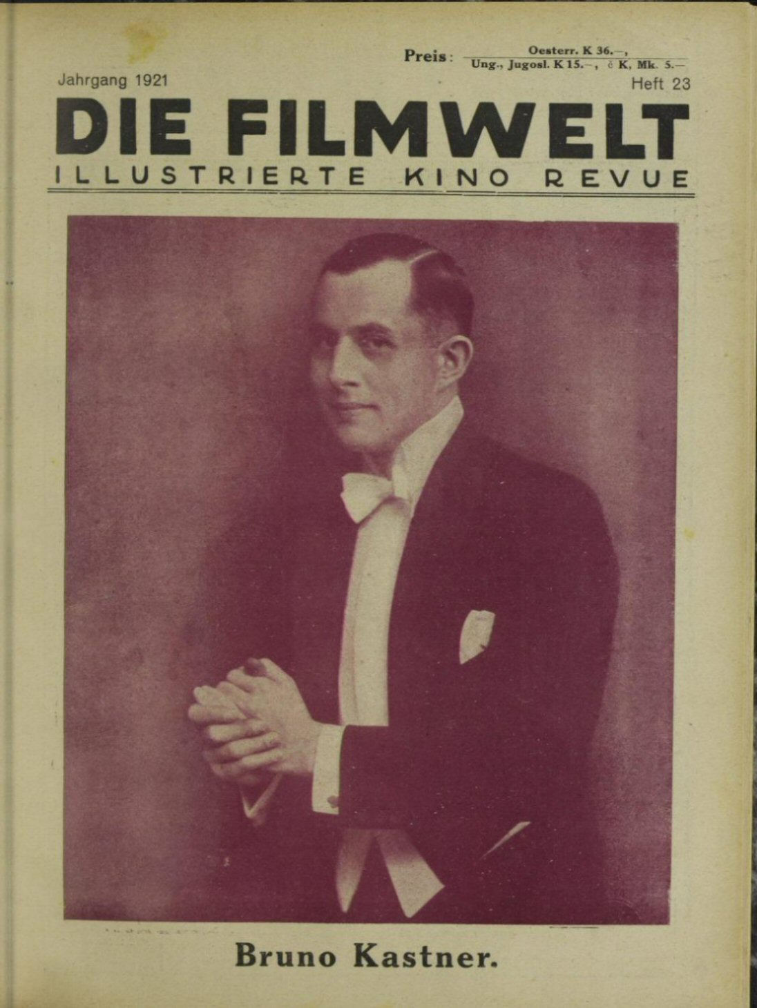 FILMWELT | DIE magazine side cover Issue 23   1921