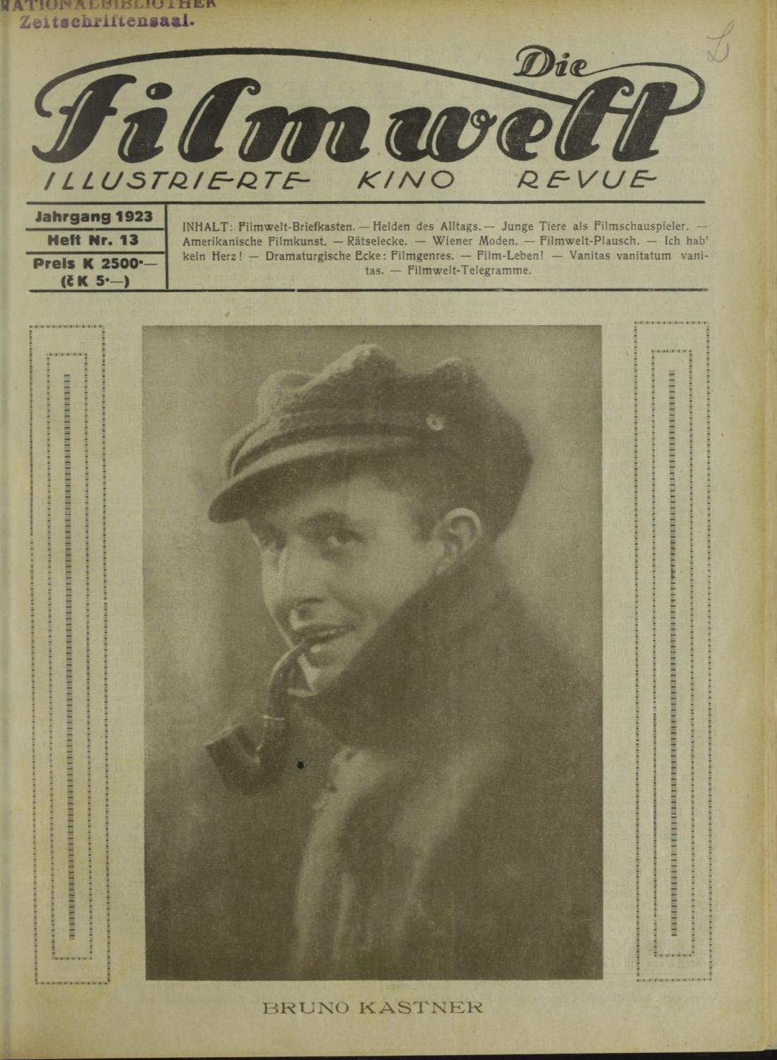 FILMWELT | DIE magazine side cover Issue 13   1923